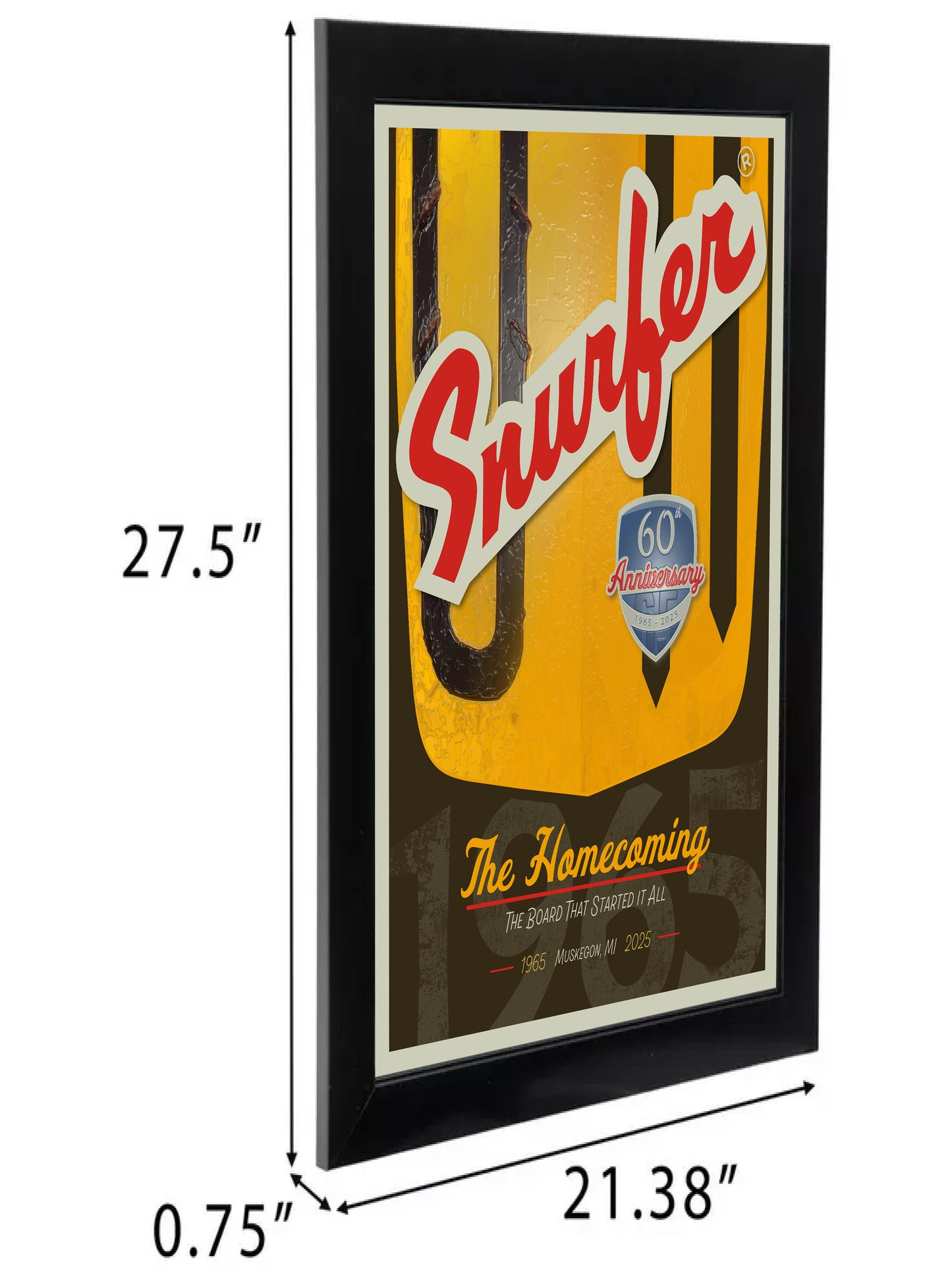 Collectors Edition Snurfer 60th Anniversary Framed and Numbered Poster